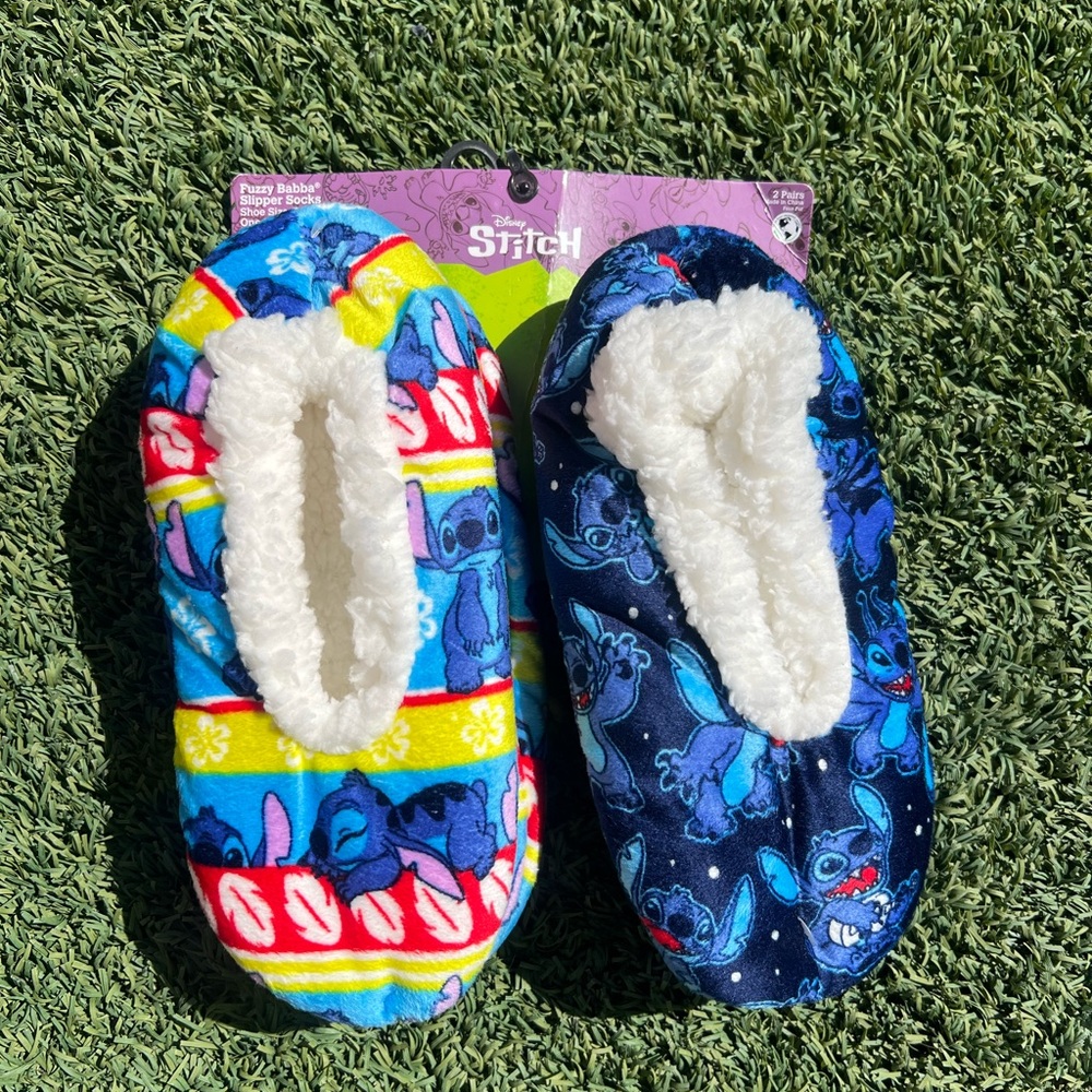 NEW women's DISNEY Stitch Plush Footies -2x pack